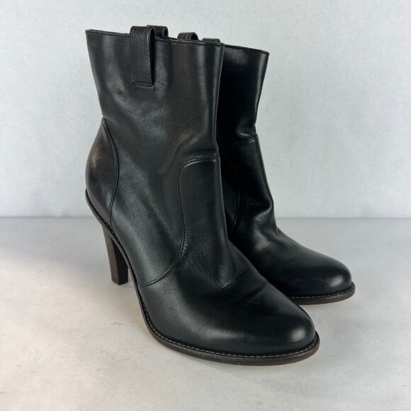 Cole Haan NikeAir Ankle Booties Womens 7.5 Black Leather Pull On Heeled Boots - Picture 11 of 11